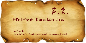 Pfeifauf Konstantina névjegykártya